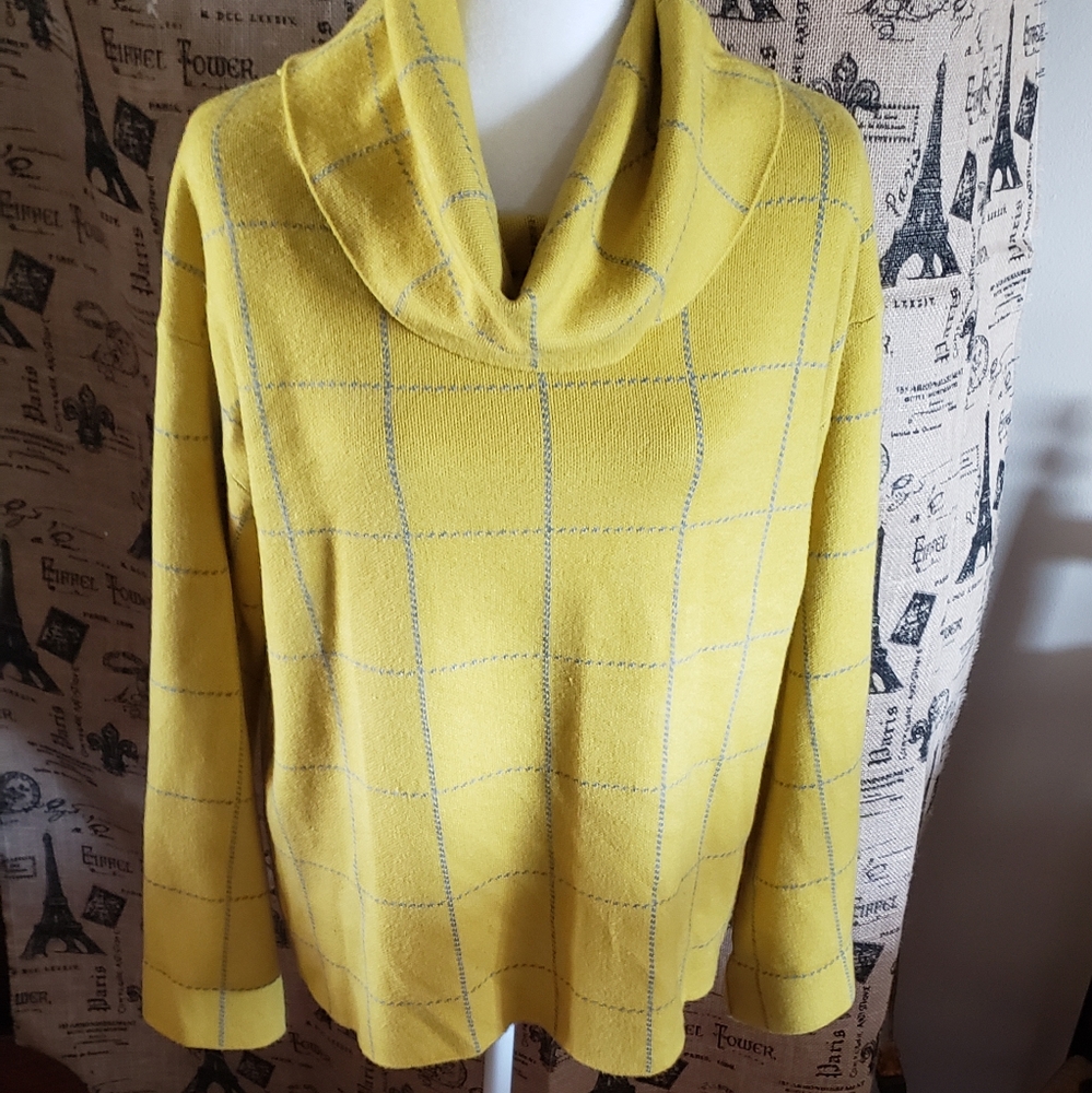 Rain | Mustard Grid Sweater